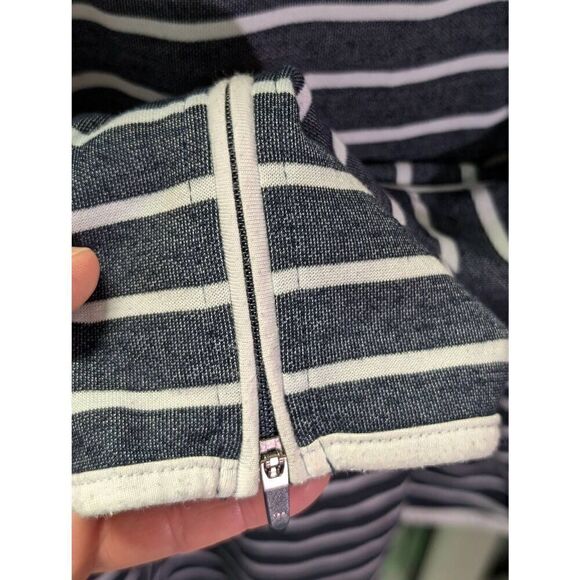 Orvis Sweatshirt Striped Button Long Sleeve Collared Blue/White Women's Medium - Picture 5 of 6